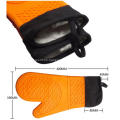 Extra Long Cotton Lining Heat Resistant BBQ Silicone Gloves